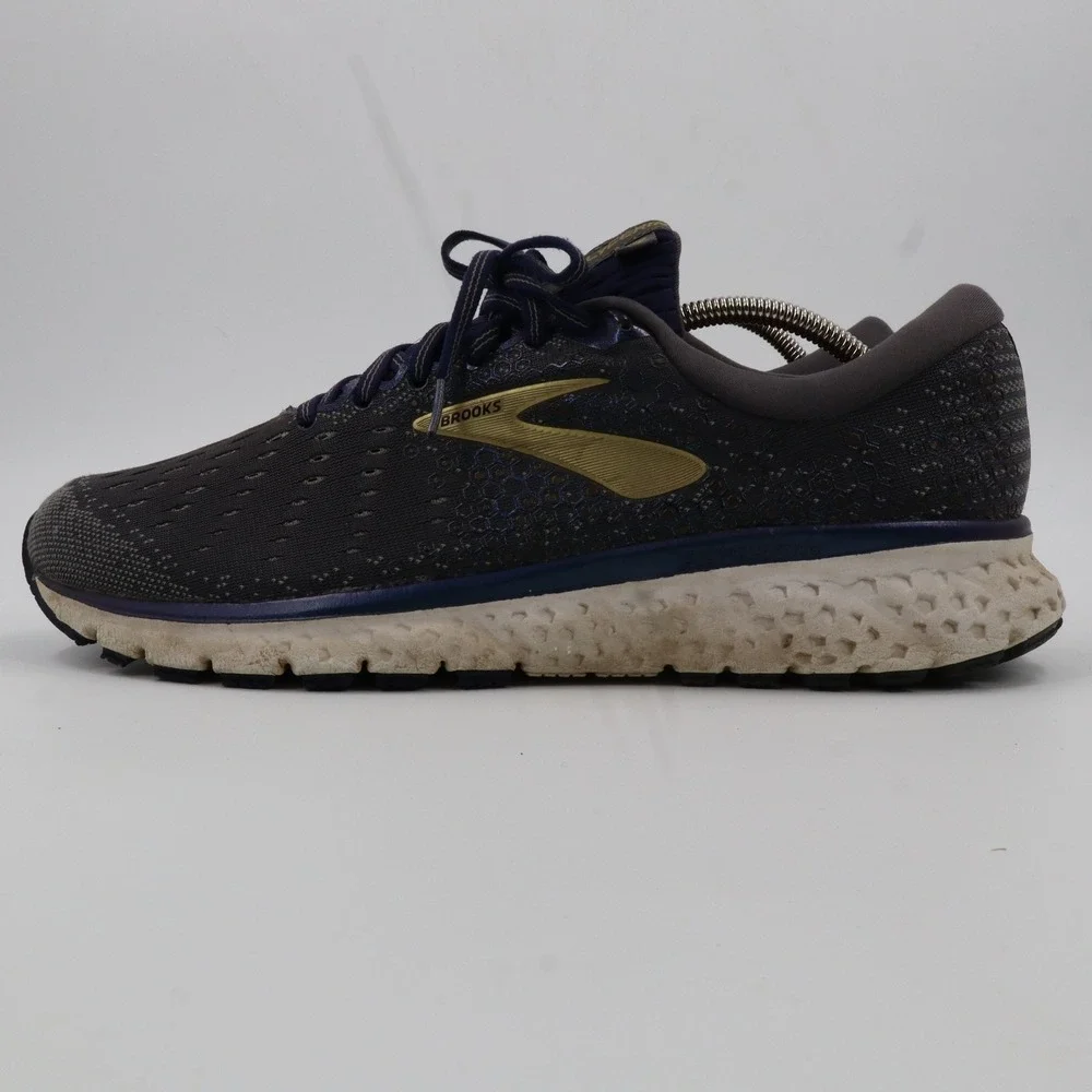 Brooks Glycerin 17 Running Shoes Mens‎ 10.5 Grey Navy Gold DNA LOFT 1102961D048